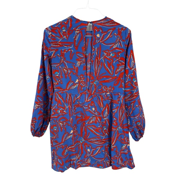 DIANE VON FURSTENBERG Dress Tie Front Silk in Custom Elsden Print - Picture 2 of 6